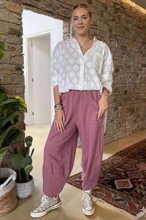Made in Italy Lagenlook Shelby Cocoon Pant Indian Pink 